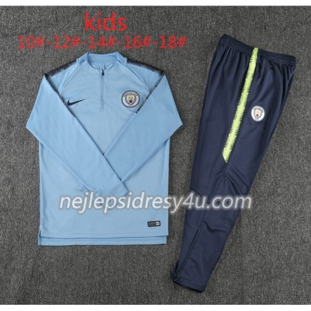 Manchester City Dětské Tréninkový Mikina Soupravy Modrá 2018/19